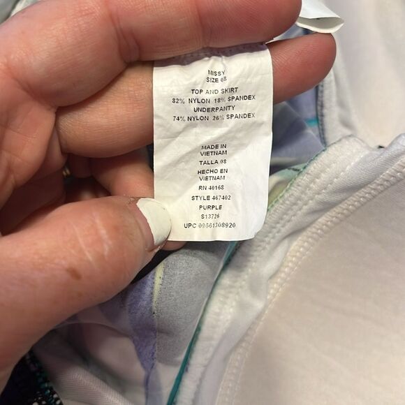 Slimshaper Blue and Purple Bustier Tank Swim Top - Picture 3 of 7